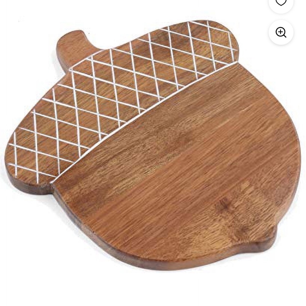 Thirstystone Etched Wood Acorn Trivet 9 x 8 kitchen Cabincore mcm decor